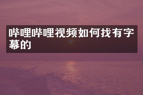 哔哩哔哩视频如何找有字幕的
