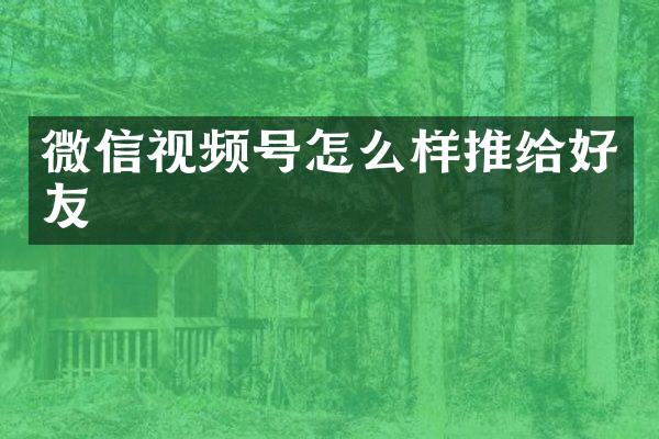 微信视频号怎么样推给好友
