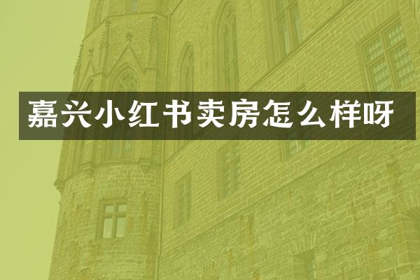 嘉兴小红书卖房怎么样呀