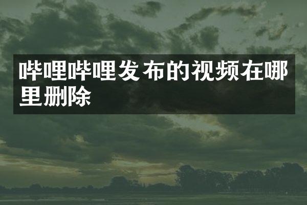 哔哩哔哩发布的视频在哪里删除