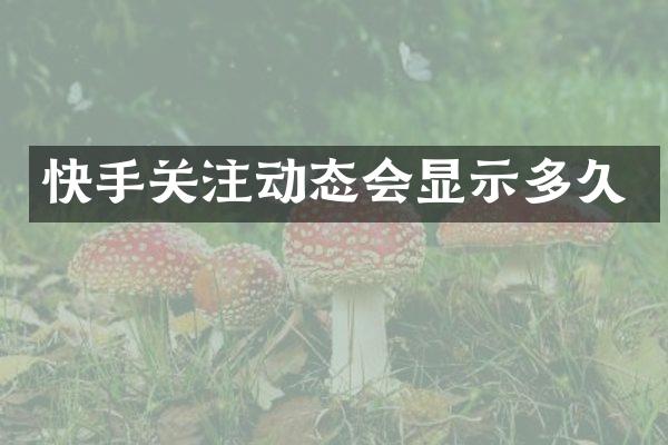 快手关注动态会显示多久