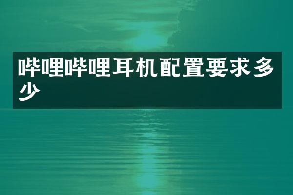 哔哩哔哩耳机配置要求多少