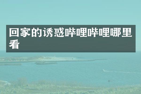 回家的诱惑哔哩哔哩哪里看