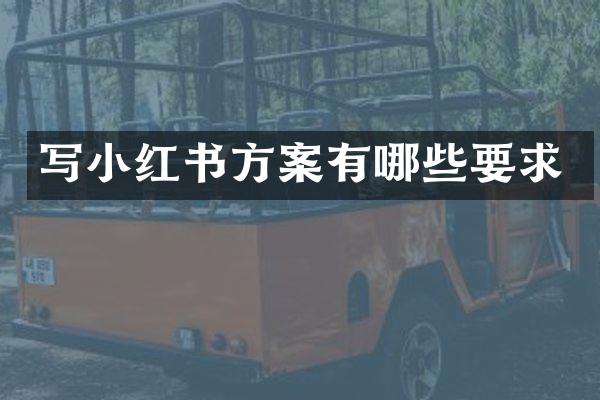 写小红书方案有哪些要求