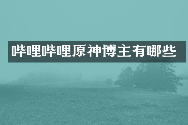 哔哩哔哩原神博主有哪些
