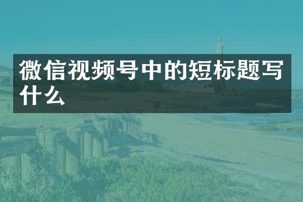 微信视频号中的短标题写什么