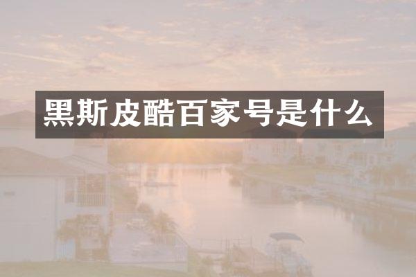 黑斯皮酷百家号是什么
