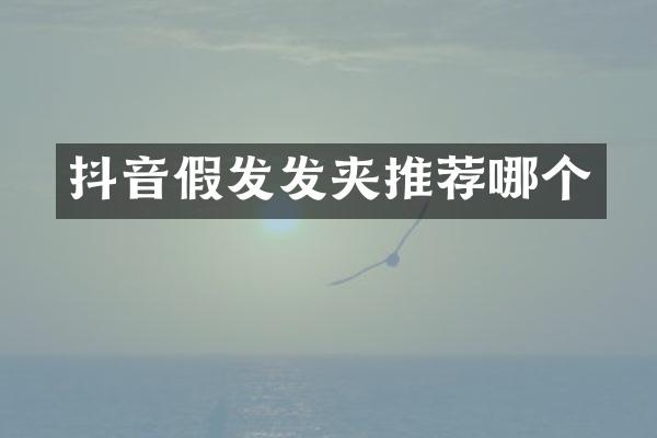 抖音假发发夹推荐哪个