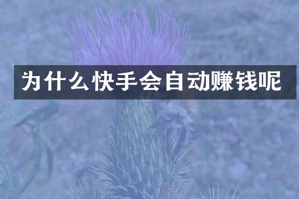 为什么快手会自动赚钱呢