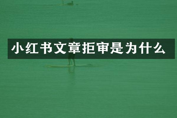小红书文章拒审是为什么