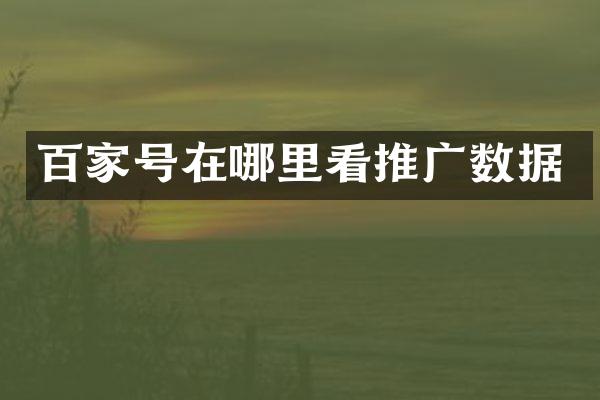 百家号在哪里看推广数据