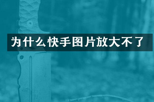为什么快手图片放大不了