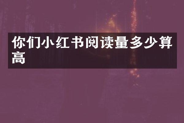 你们小红书阅读量多少算高