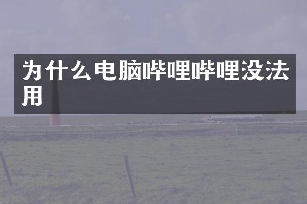 为什么电脑哔哩哔哩没法用