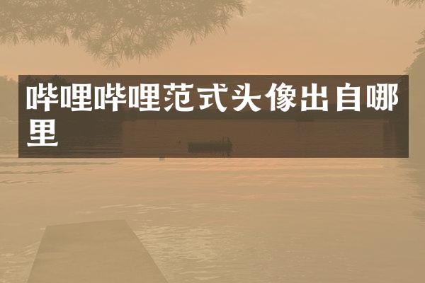 哔哩哔哩范式头像出自哪里