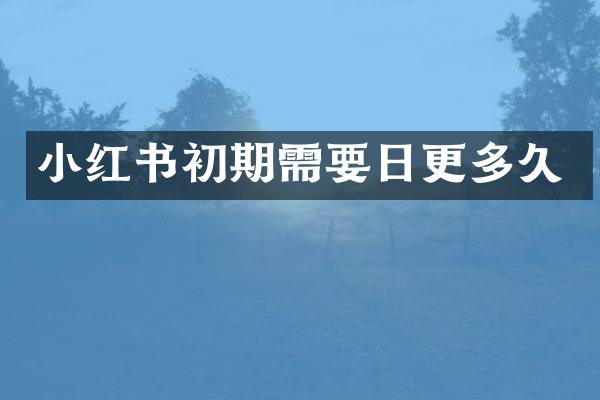 小红书初期需要日更多久