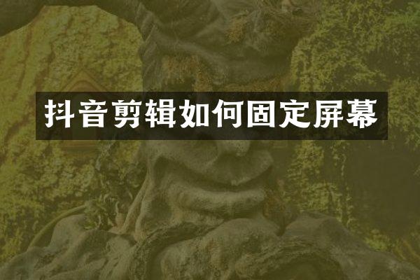 抖音剪辑如何固定屏幕