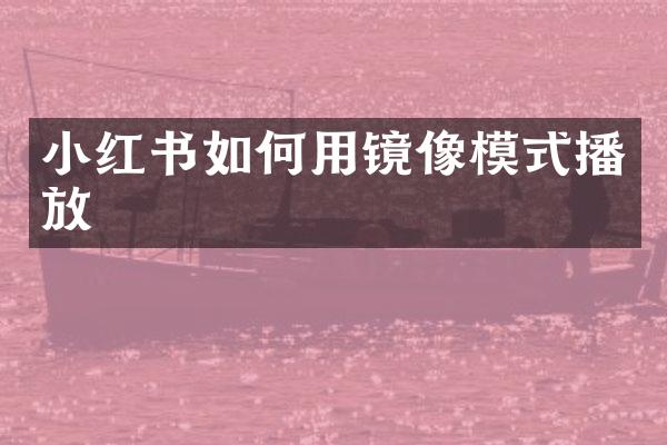 小红书如何用镜像模式播放