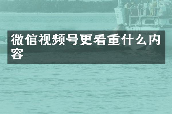 微信视频号更看重什么内容