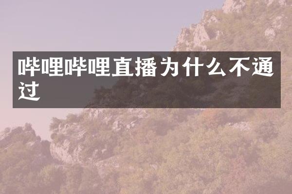 哔哩哔哩直播为什么不通过