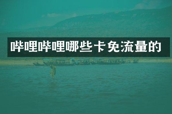 哔哩哔哩哪些卡免流量的