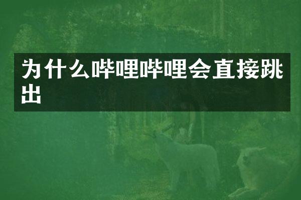 为什么哔哩哔哩会直接跳出