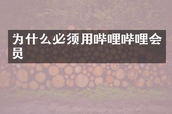 为什么必须用哔哩哔哩会员