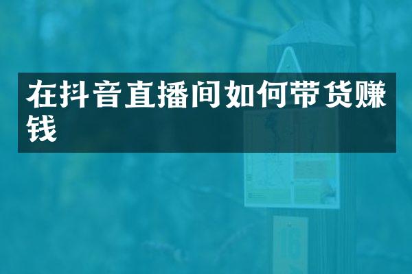在抖音直播间如何带货赚钱