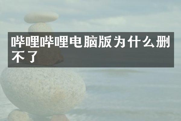 哔哩哔哩电脑版为什么删不了