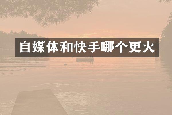 自媒体和快手哪个更火
