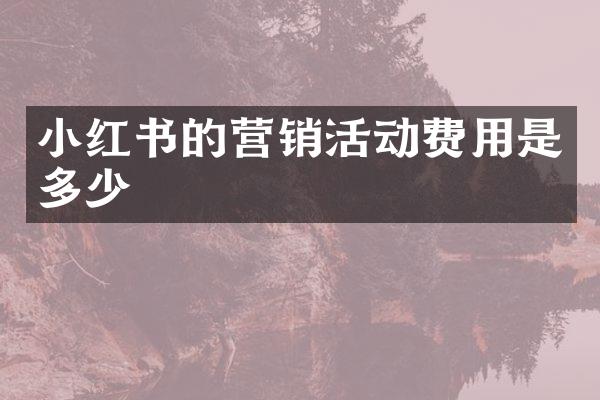 小红书的营销活动费用是多少