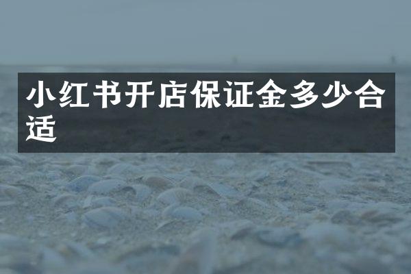 小红书开店保证金多少合适