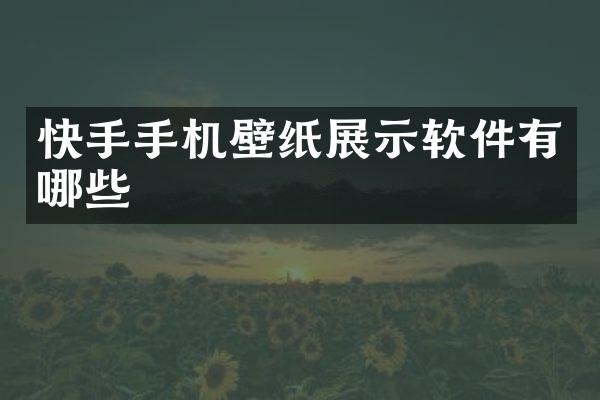 快手手机壁纸展示软件有哪些