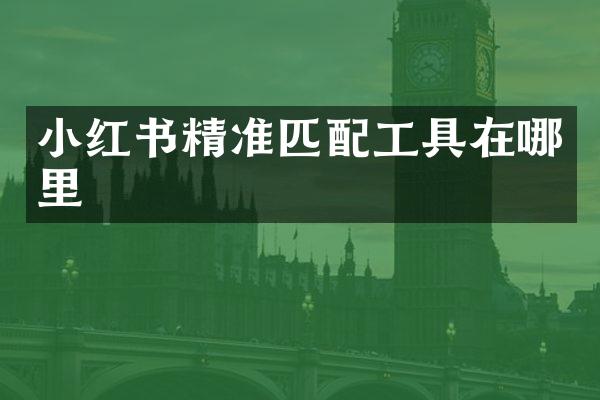 小红书精准匹配工具在哪里