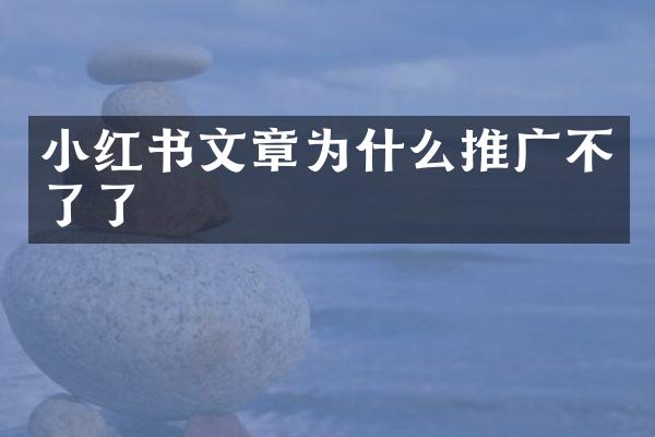 小红书文章为什么推广不了了