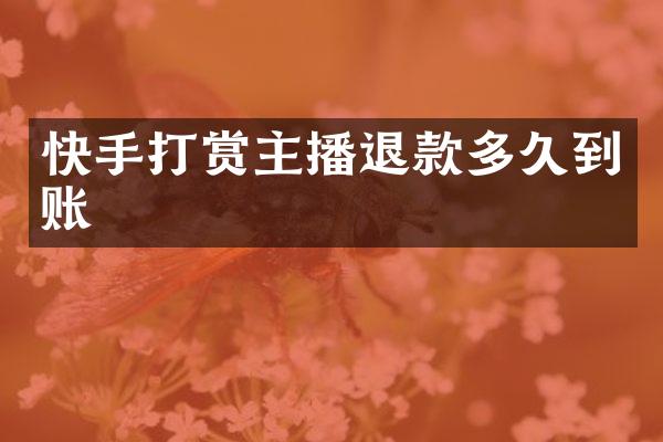 快手打赏主播退款多久到账