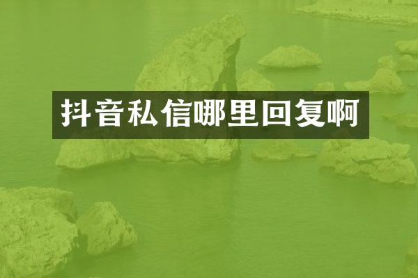 抖音私信哪里回复啊