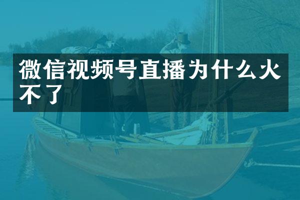 微信视频号直播为什么火不了