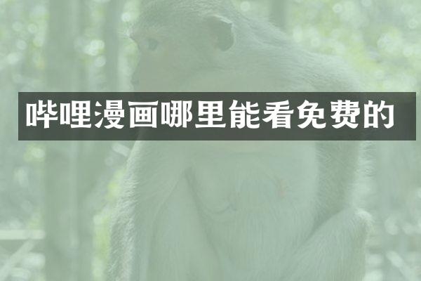 哔哩漫画哪里能看免费的