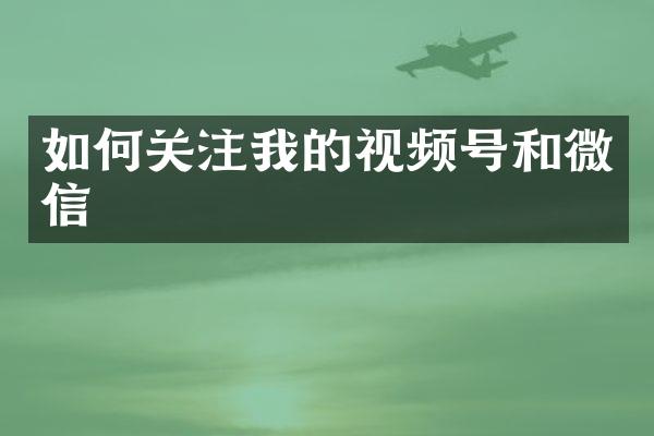 如何关注我的视频号和微信