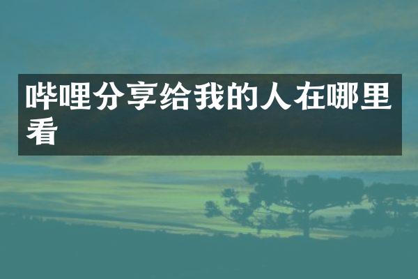 哔哩分享给我的人在哪里看