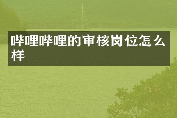 哔哩哔哩的审核岗位怎么样