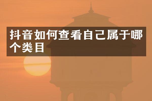 抖音如何查看自己属于哪个类目
