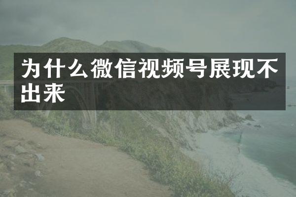 为什么微信视频号展现不出来