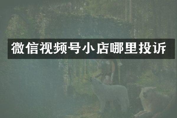 微信视频号小店哪里投诉