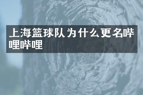 上海篮球队为什么更名哔哩哔哩