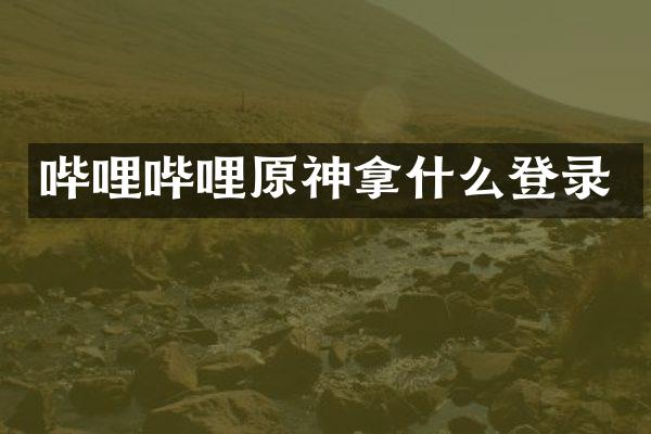 哔哩哔哩原神拿什么登录