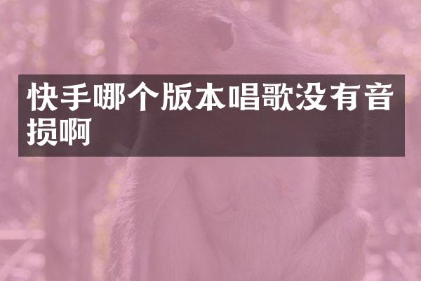 快手哪个版本唱歌没有音损啊