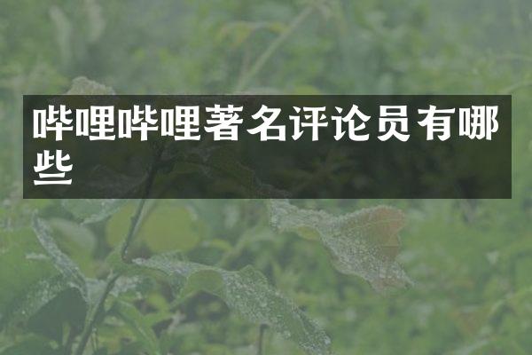 哔哩哔哩著名评论员有哪些