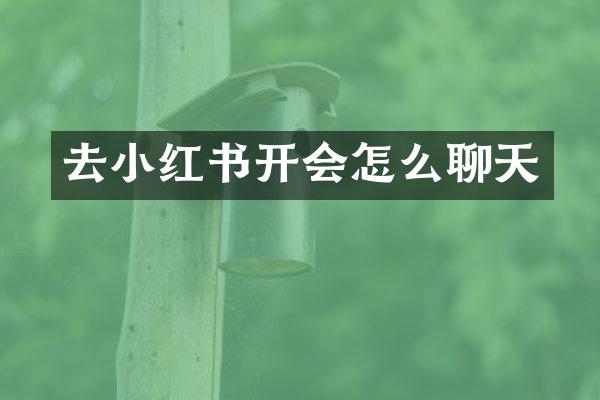 去小红书开会怎么聊天